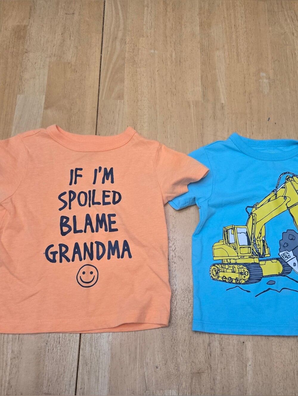 The Children's Place Orange Short Sleeve Tee with Navy Text